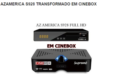 Atualização Azamerica S928 HD Em Cinebox Supremo SKS 107W